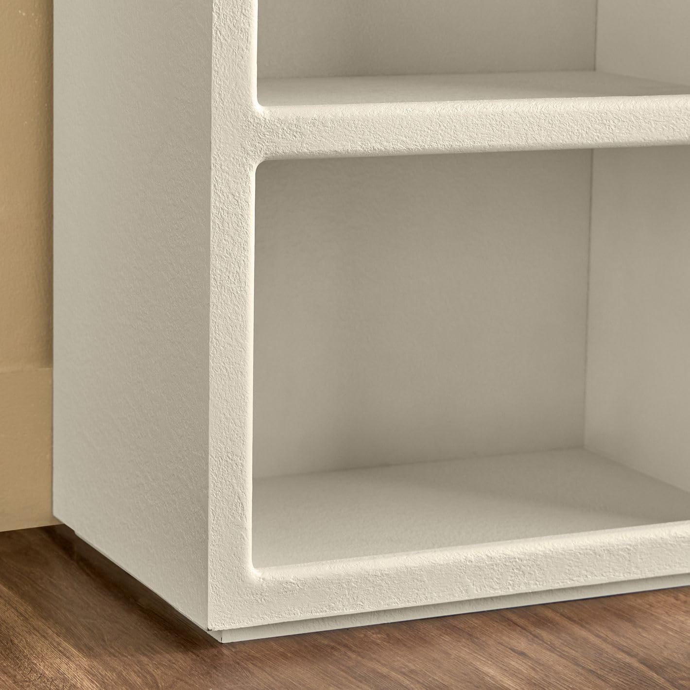 Karnak Float Buffet Modern Sideboard with 3 Doors, Minimalist Rounded-Edge Design, Cylindrical Legs & Concealed Storage (Biege) - Image 4