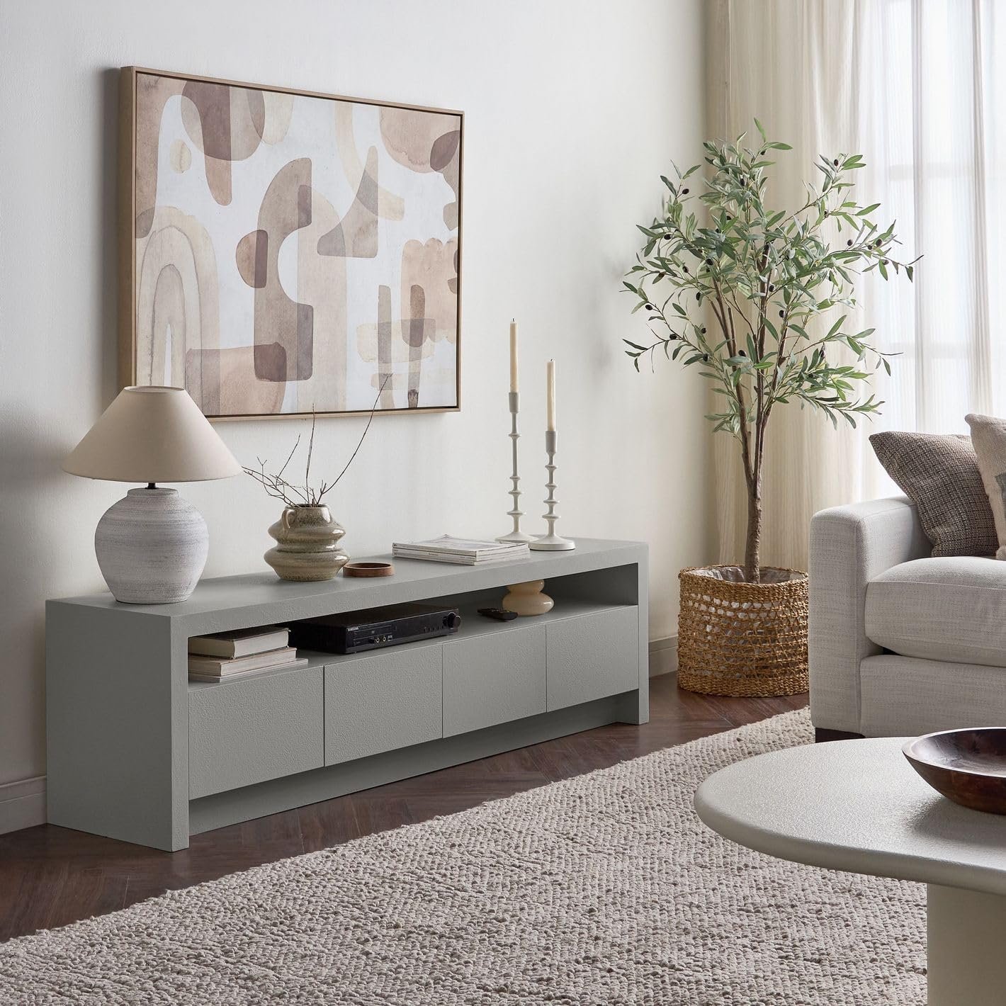 Karnak Horizon TV Unit | Modern Media Console with 4 Doors & Shelf | Elegant Wooden TV Cabinet with Storage for Living Room Furniture (Black) - Image 18