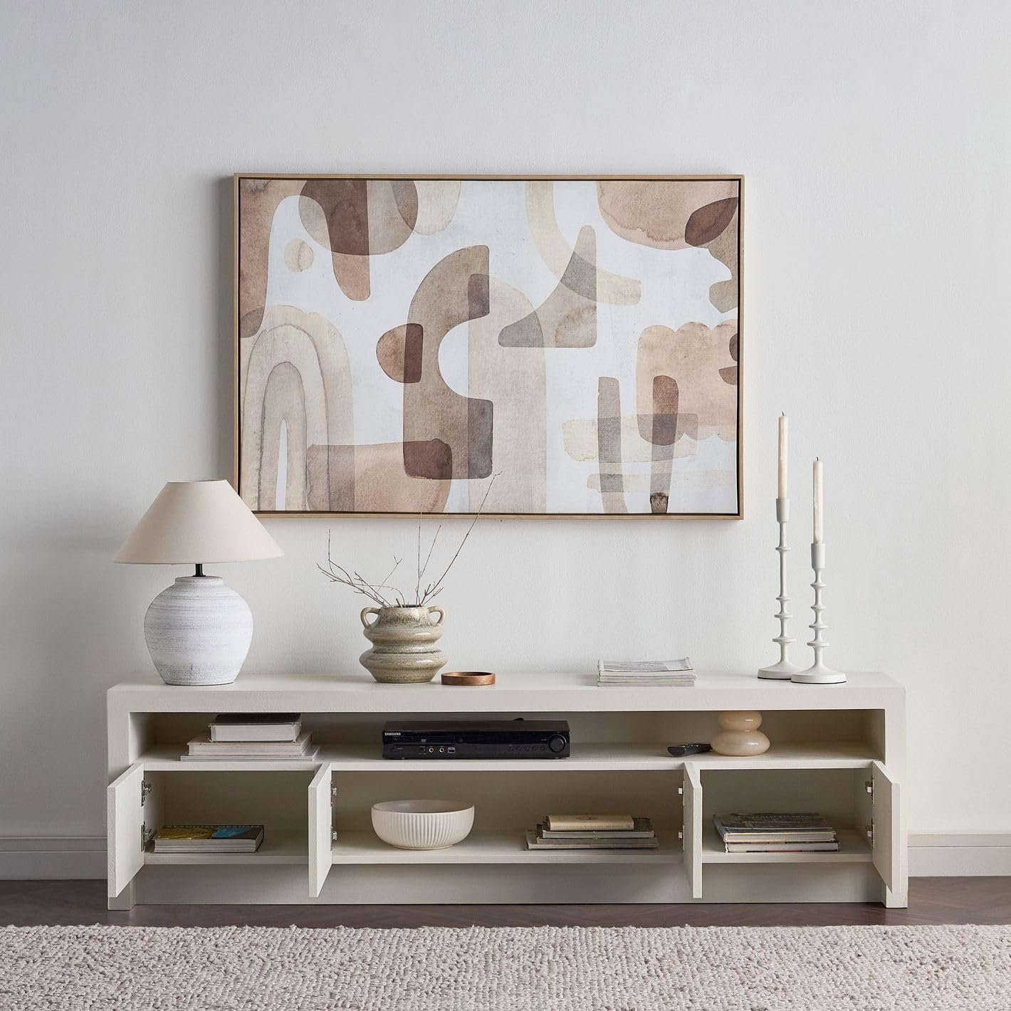 Karnak Horizon TV Unit | Modern Media Console with 4 Doors & Shelf | Elegant Wooden TV Cabinet with Storage for Living Room Furniture (Black) - Image 26