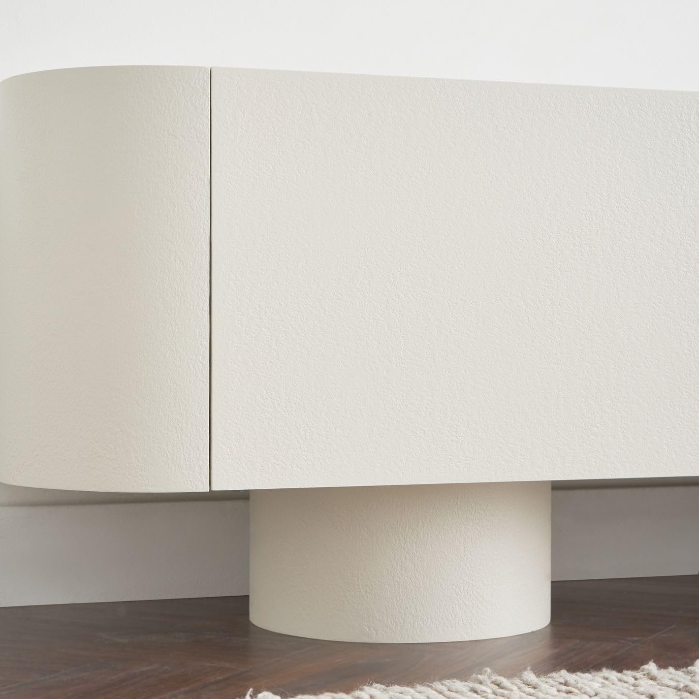 Karnak Meadow TV Unit | Modern Media Console with 3 Cabinets | Elegant Wooden TV Stand for Living Room Furniture Fits TVs Up to 65" (Beige) - Image 5