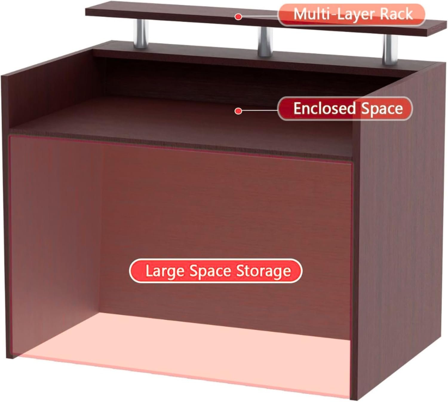 Karnak Modern 2-Person Reception Desk | Office Counter Table | Elegant MDF Front Desk for Hotel, Office & Restaurant (Light Brown) - Image 12