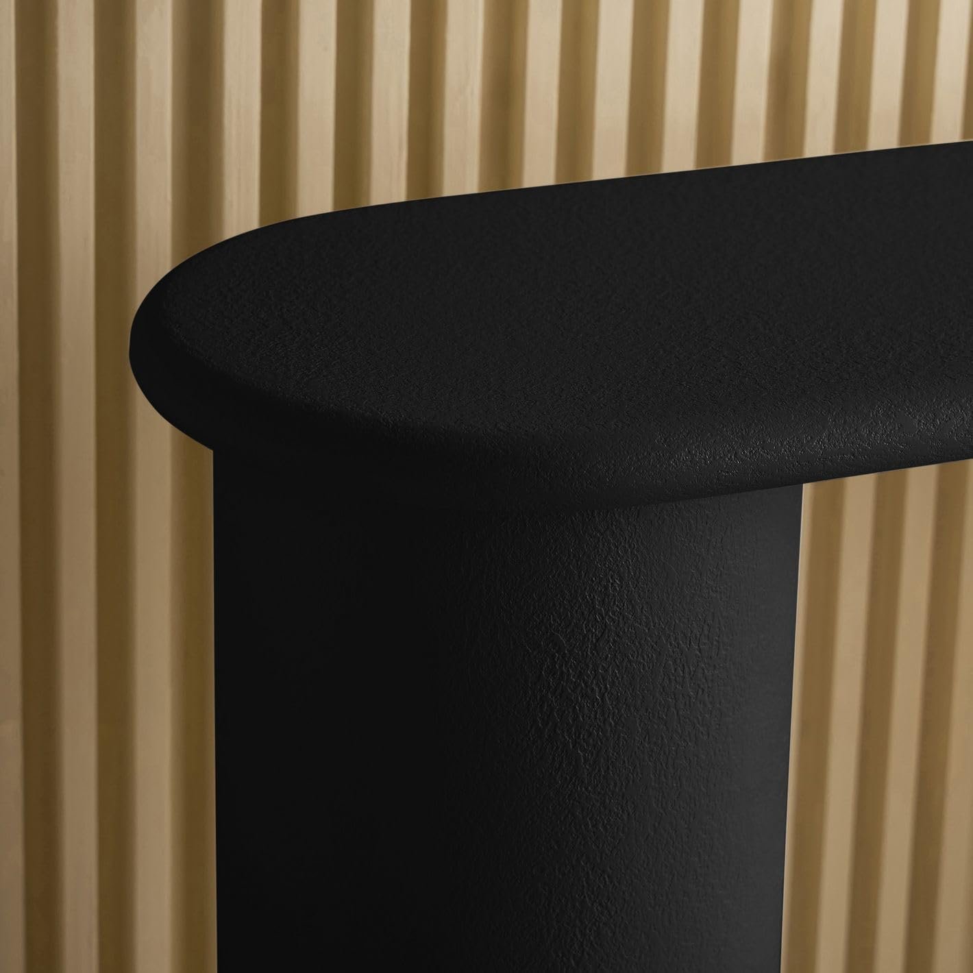 Karnak Pillar Console Table | Modern MDF Console with Plaster Finish & Sleek Pillar Legs | Hallway & Living Room Furniture (Black) - Image 4