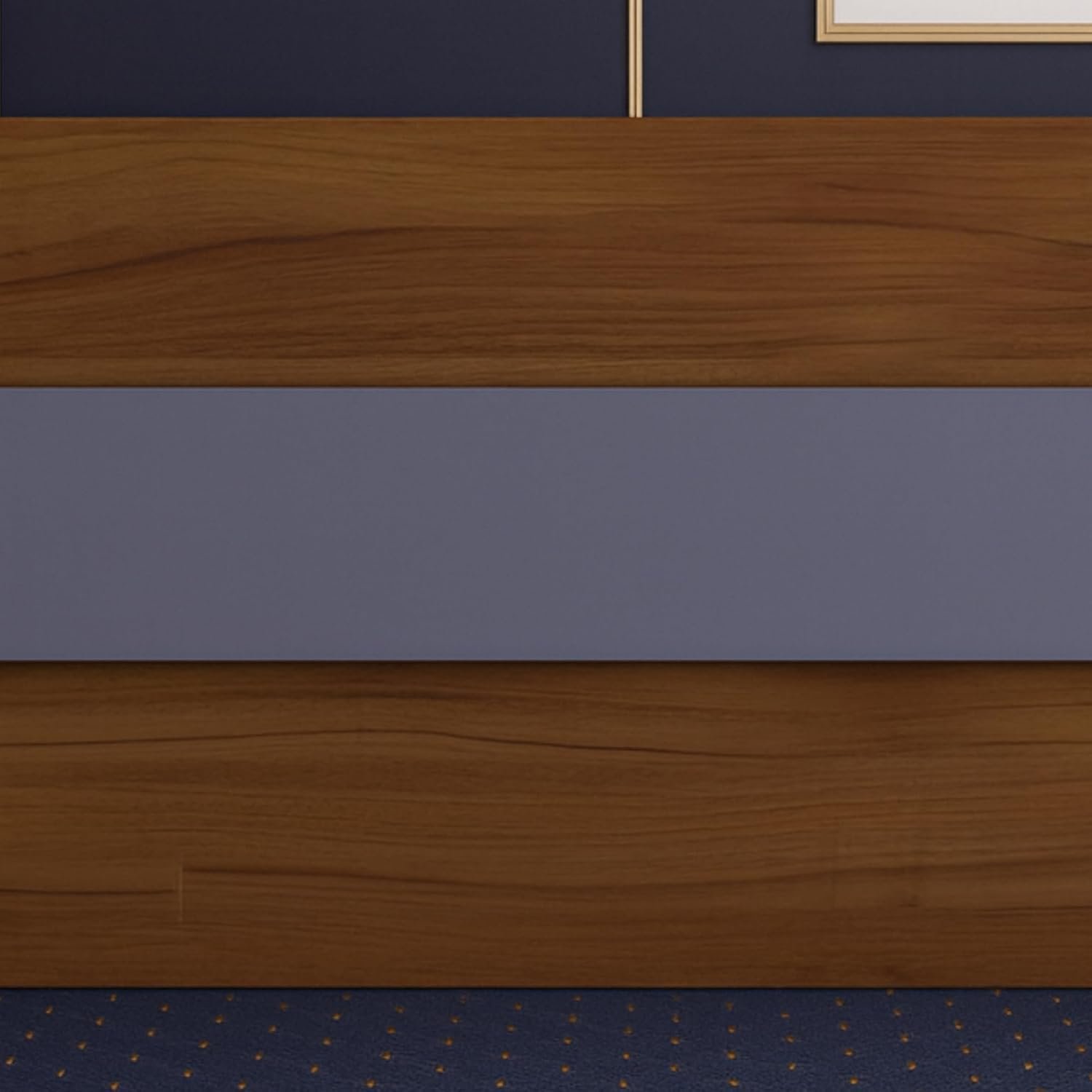 Karnak Reception Desk | Modern Office Front Desk for 2 Staff | 180cm Wide Reception Desk for Front Office Desk | Office, Hotel & Restaurant Use (Natural Wooden & Grey) - Image 6