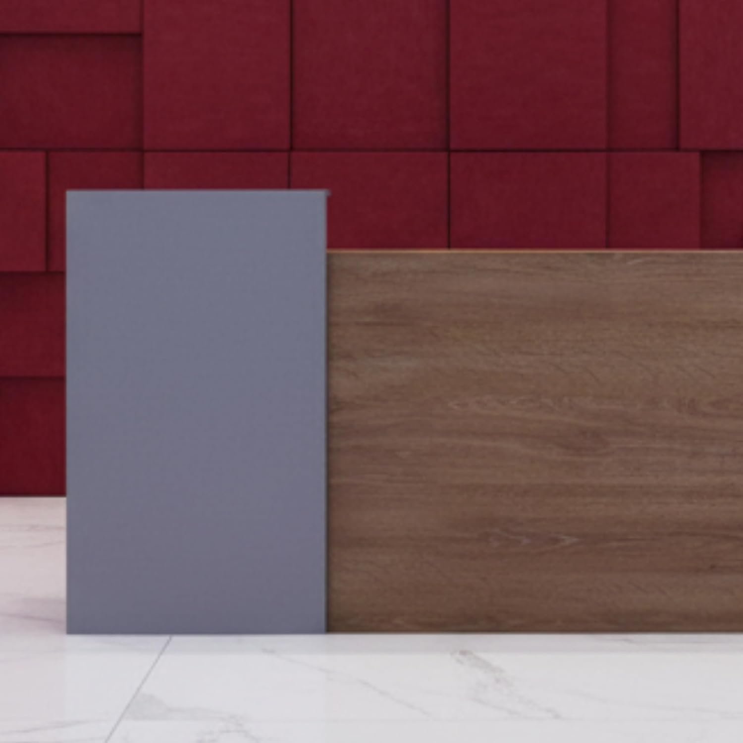 Karnak Reception Desk 180cm | Modern Office Front Desk for 2 Staff | Professional Wide Reception Counter for Office, Hotel & Restaurant Use (Oak-Dust & Grey) - Image 13