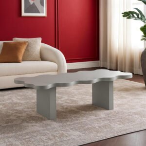 Karnak Ripple Coffee Table | Modern Rectangular Table Design | Engineered Wood Construction, Durable & Stylish Living Room Furniture (Grey)