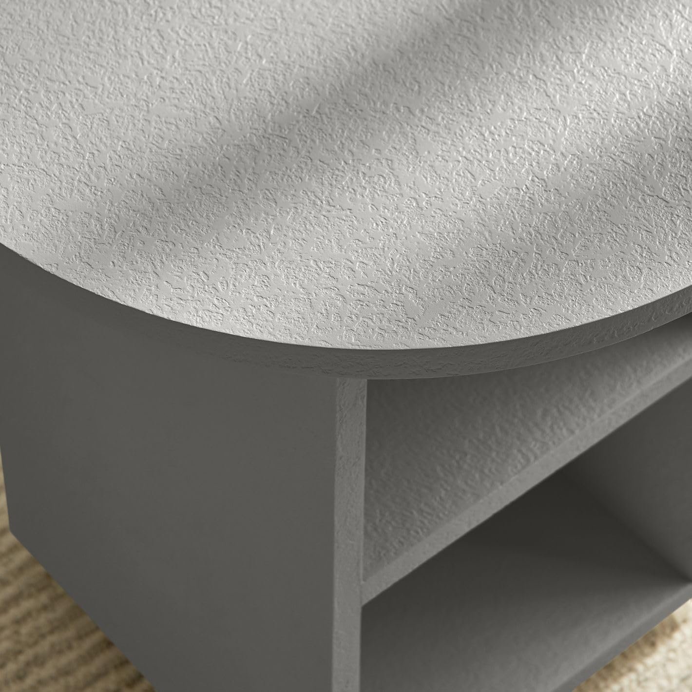 Karnak Seaside Side Table – Modern Round Accent Table for Living Room & Bedroom – Engineered Wood Design (Biege) - Image 15