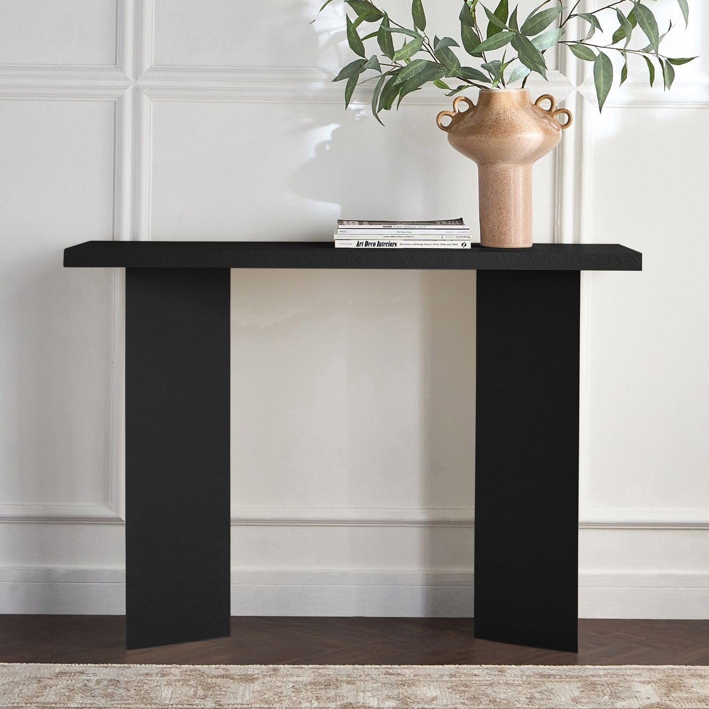 Karnak Whisper Console Table | Modern Engineered Wood Console with Textured Finish | Stylish Hallway & Living Room Furniture (Biege) - Image 9