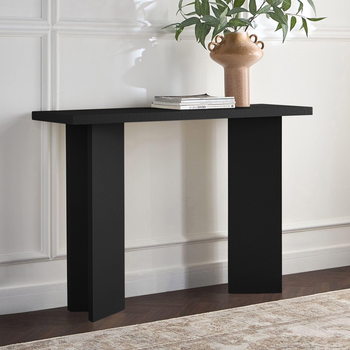 Karnak Whisper Console Table | Modern Engineered Wood Console with Textured Finish | Stylish Hallway & Living Room Furniture (Biege) - Image 12