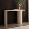 Karnak Circle Console Table with Circular Base | Modern Engineered Wood Hallway & Living Room Console | Contemporary Furniture UAE