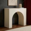 Karnak Arch Console Table – Modern MDF Console with Plaster Finish, Elegant Arched Design, Stylish Entryway or Living Room Furniture