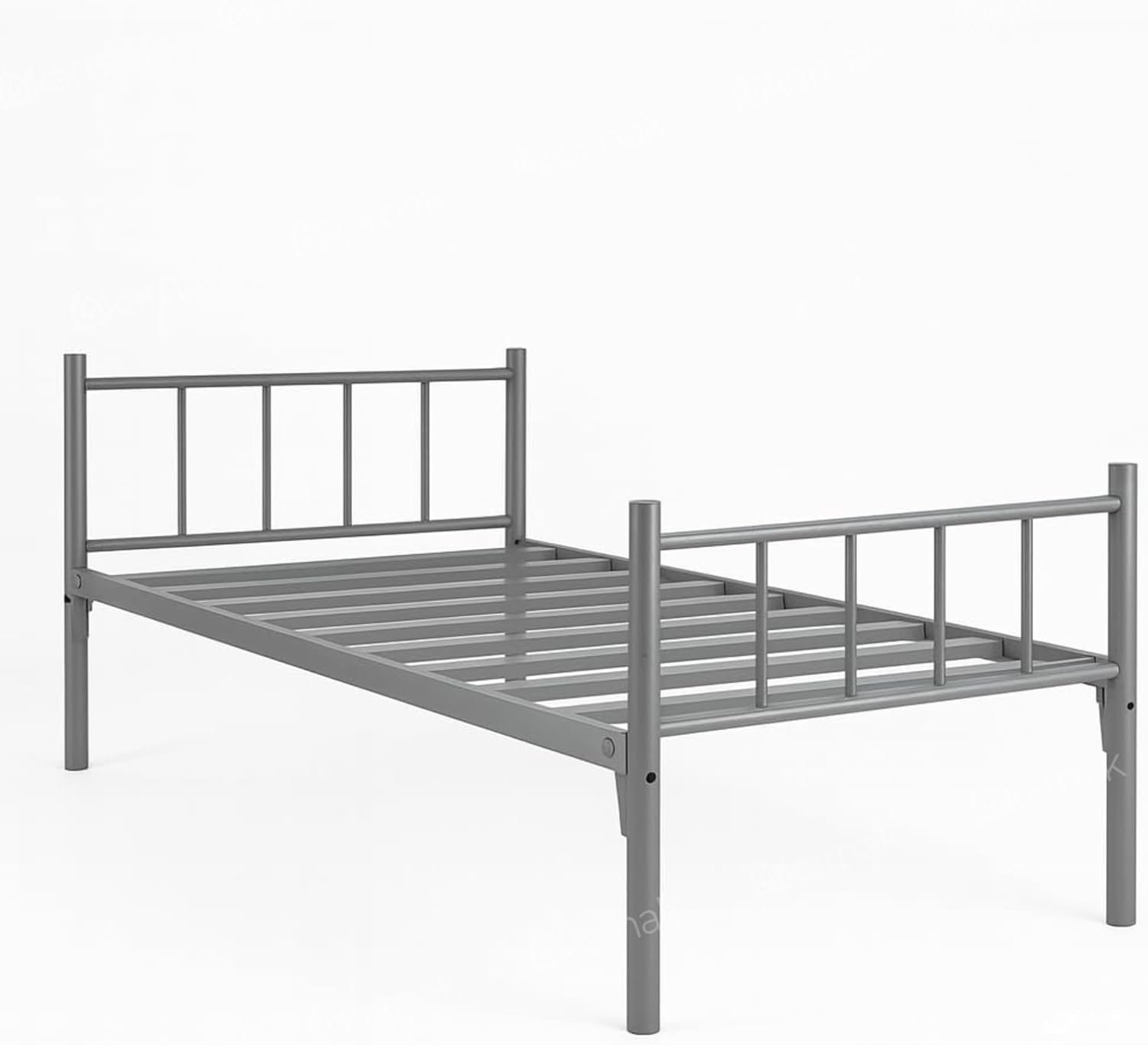 Karnak Mason Heavy Duty Steel Single Size Bed | Noise-Free Durable & Stylish Easy to Move Bedframe | Space-Saving Frame Bedding for Home, Guest Room Furniture (Grey) - Image 7