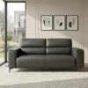 Karnak Abdiel Modern 3-Seater Sofa | Leather Tufted Couch | Comfortable Armrest Sofa Set for Living Room Apartment, Villas Furniture (Black)