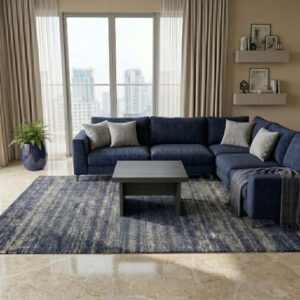 Karnak Modern Haven Coffee Table | Concrete Coffee Table | Wooden Base Compact Sturdy Table | Square Coffee Tables for Home Office & Living Room Furniture (Grey)